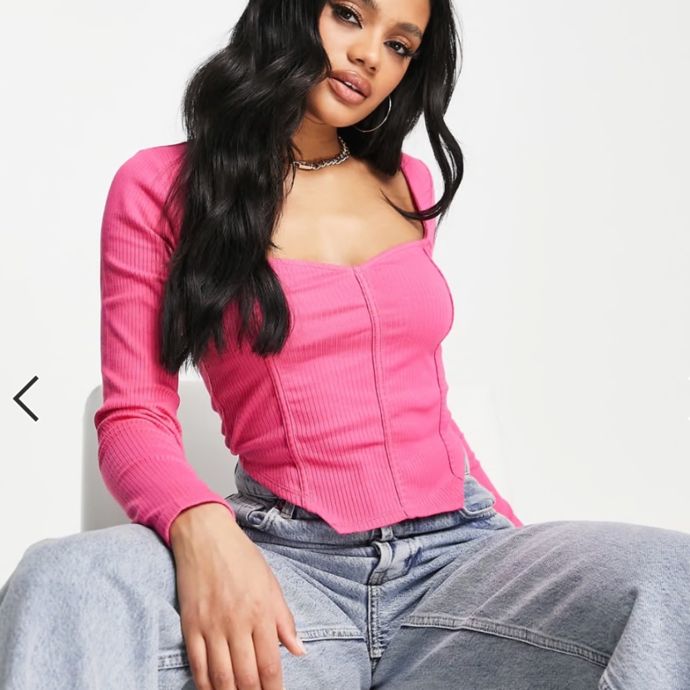 BRAND NEW Rib fitted corset top